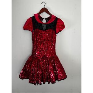 Weissman Adult Medium Red Black Dress Sparkles Dance Recital Costume ladybug